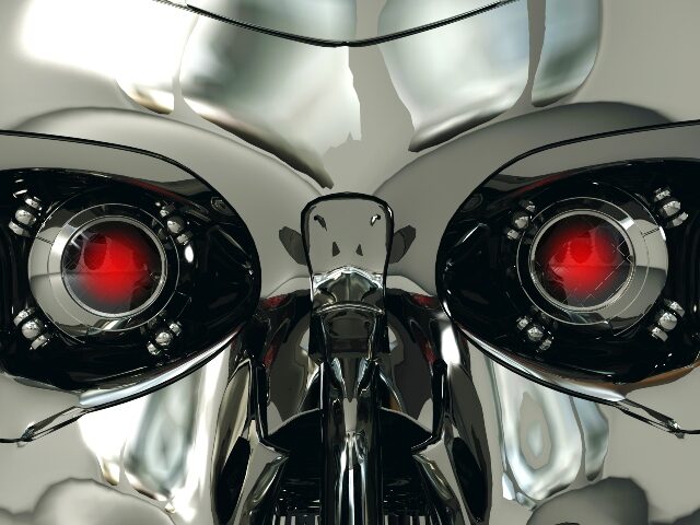 scary robot driven by unethical AI