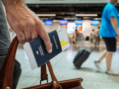 U.S. passport in an airport