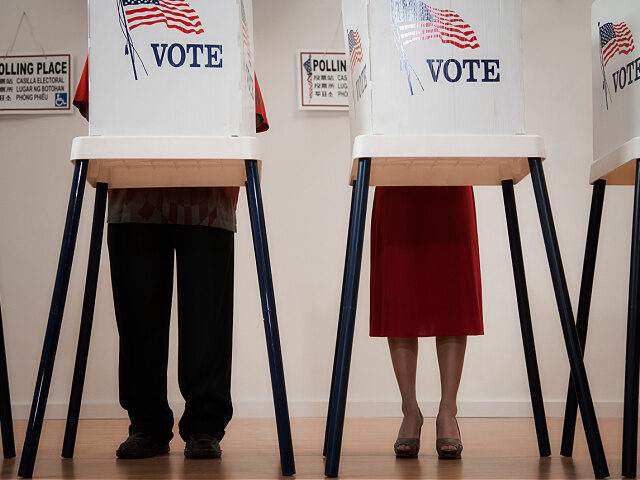 voting-booths-polling-station-u-s-vote-election-day-stock-getty Voters voting in polling place - stock photo