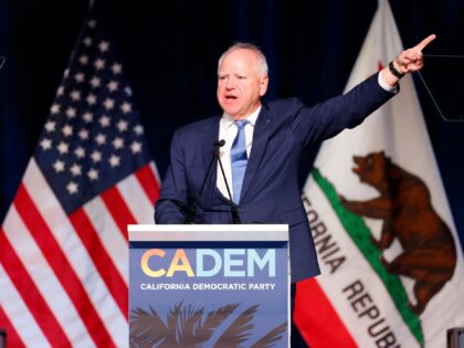 Los Angeles, CA - May 31: Minnesota Governor Tim Walz speaks at the Calif. Democratic conv