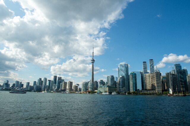 The CN tower looms over the Toronto skyline