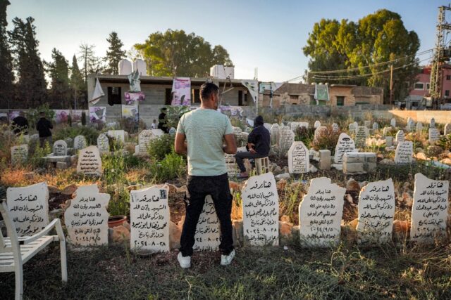 Families gathered at cemeteries in Jenin to mourn their loved ones as part of Eid al-Fitr