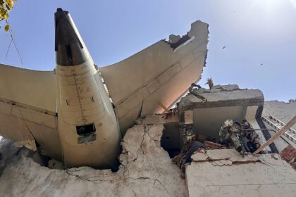 This handout picturfrom the Central Industrial Security Force shows the tailpiece of the p