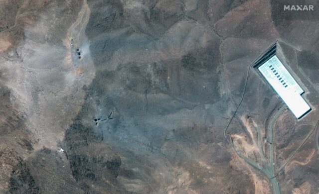 This handout satellite picture provided by Maxar Technologies and taken on June 22, 2025,