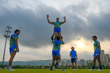 Hyderabad Heroes' players take part in a training session at the Cidco football ground in