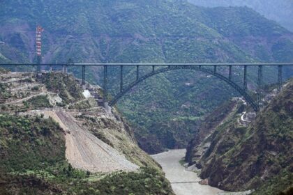 India's Chenab bridge in Kashmir, which Prime Minister Narendra Modi is expected to open o
