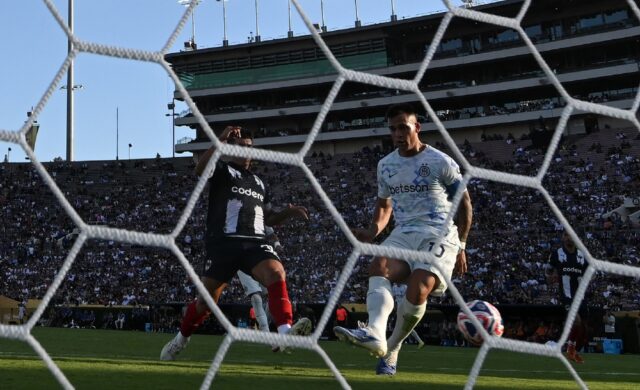 Inter Milan's Argentine forward Lautaro Martinez equalises in a 1-1 Club World Cup draw wi