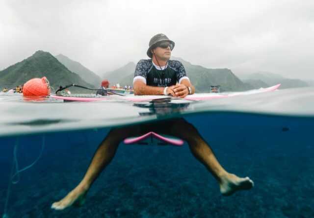 Jeremy Flores was in the water for every round of the surfing at the 2024 Olympics