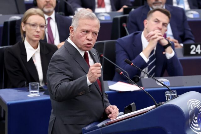 Jordan's King Abdullah II addressed the European Parliament as arch-foes Iran and Israel t