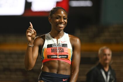 Melissa Jefferson-Wooden clocked a world-leading 10.73sec on her way to 100m victory at th
