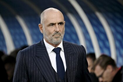 Michal Probierz on the sidelines in Helsinki for the defeat that tuned out to be his last