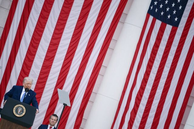 US President Donald Trump and Defense Secretary Pete Hegseth at Arlington National Cemeter
