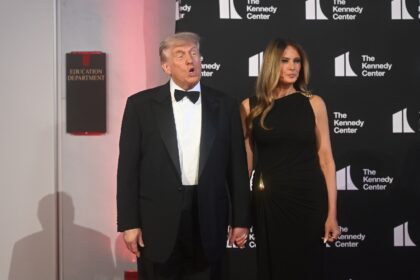 US President Donald Trump and First Lady Melania Trump arrive to attend the opening night