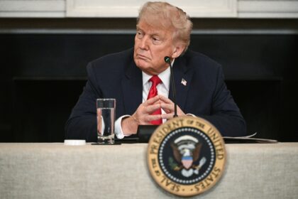 US President Donald Trump participates in an "Invest America" roundtable discussion in the