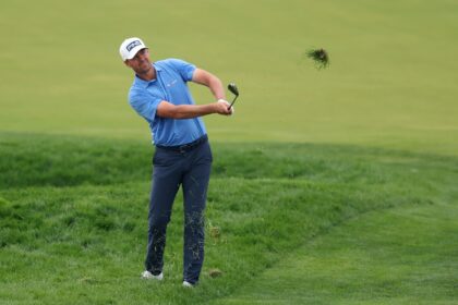 Victor Perez of France, shown playing a shot during the second round of the 125th US Open