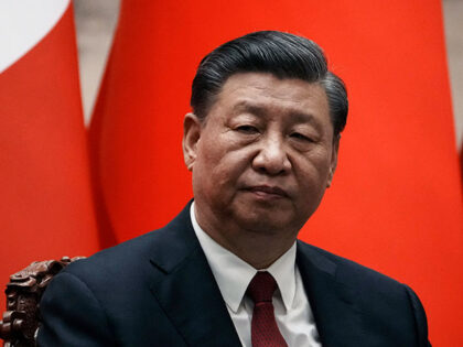 Chinese President Xi Jinping gives a joint press conference with France's President Emmanu