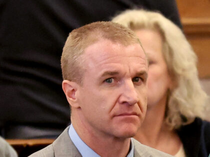 Dedham, MA - February 26: Aidan Turtleboy Kearney sits in court during Karen Read hearing.