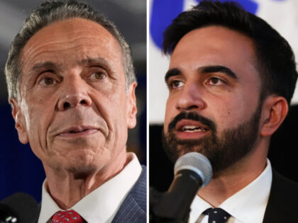 Mayoral candidate Andrew Cuomo speaks to supporters during a Democratic primary watch part
