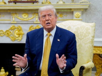 US President Donald Trump during a meeting with Ferdinand Marcos Jr., Philippines' pr