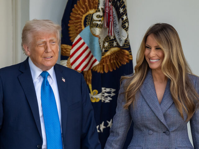 President Donald Trump and First Lady Melania Trump participate in a bill signing ceremony