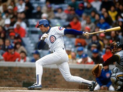 CHICAGO, IL - CIRCA 1992: Ryne Sandberg #23 of the Chicago Cubs bats against the Pittsburg