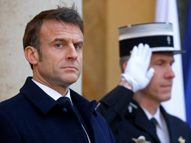 PARIS, FRANCE - FEBRUARY 26: French President Emmanuel Macron waits for guest arrivals for