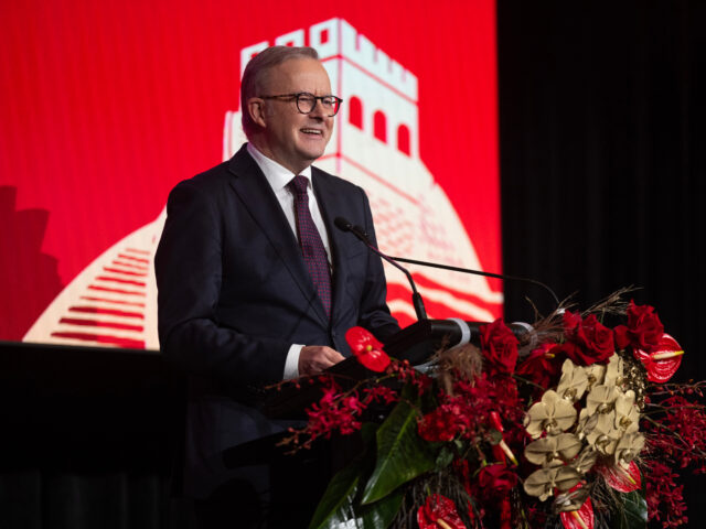 PERTH, AUSTRALIA - JUNE 18: Australian Prime Minister Anthony Albanese speaks during a Lun