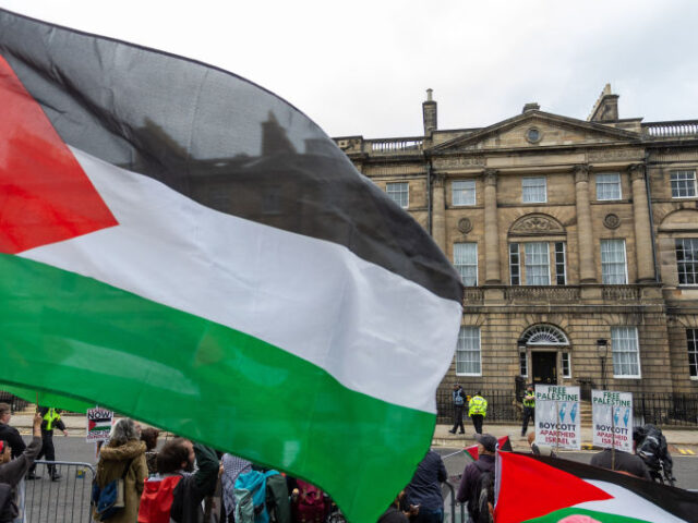 Pro-Palestinian protestors surround Bute House in Edinburgh EDINBURGH, SCOTLAND - JULY 07: Pro-Palestinian protestors outside as Prime Minister Keir S