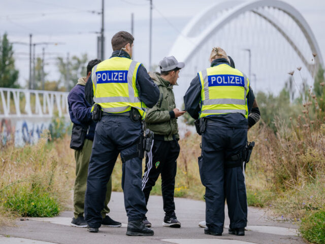 KEHL, GERMANY - SEPTEMBER 16: German police check people arriving from France at the Germa