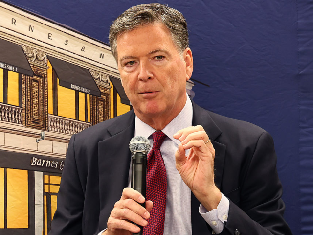 NEW YORK, NEW YORK - MAY 19: Author James Comey, former FBI Director, speaks at the Barnes