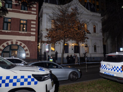 MELBOURNE, VICTORIA, AUSTRALIA - 2025/07/04: Police officers are seen collecting evidence