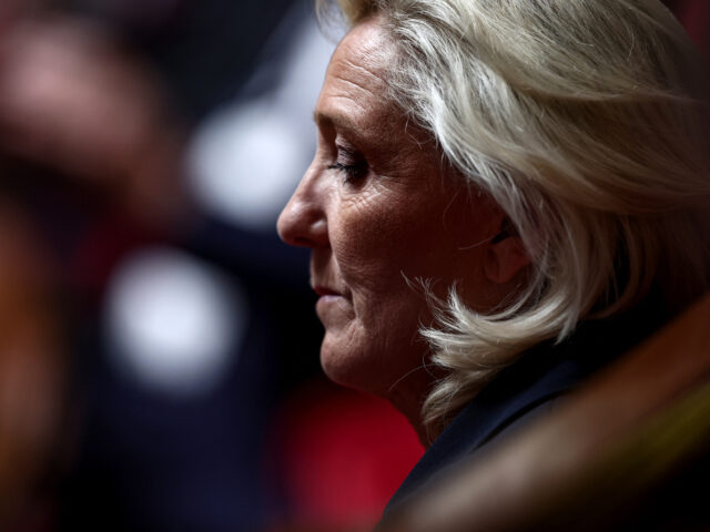 President of Rassemblement National parliamentary group Marine Le Pen attends a debate at