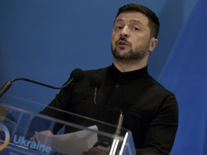 ROME, ITALY - JULY 10: Ukraine's President Volodymyr Zelensky speaks to the press during t