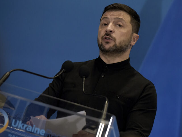 ROME, ITALY - JULY 10: Ukraine's President Volodymyr Zelensky speaks to the press during t