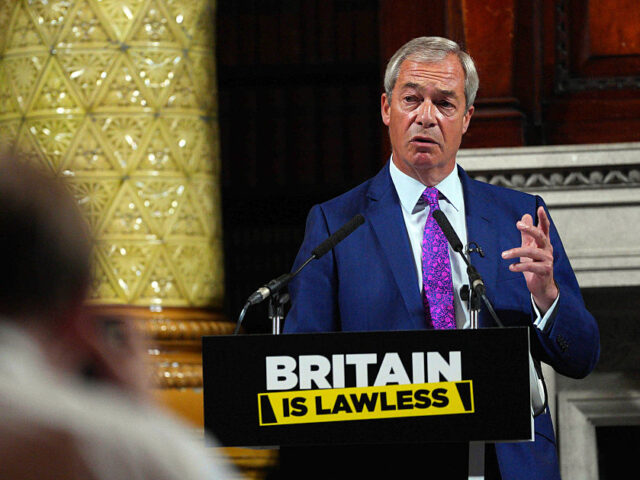 Reform UK Hosts Press Conference With Leader Nigel Farage And MP Sarah Pochin LONDON, ENGLAND - JULY 21: Reform UK leader Nigel Farage, speaks during a press conference