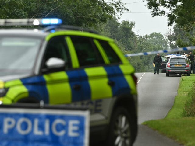 The scene in the Drummeer Road area of Maguiresbridge, Co Fermanagh, after two people died
