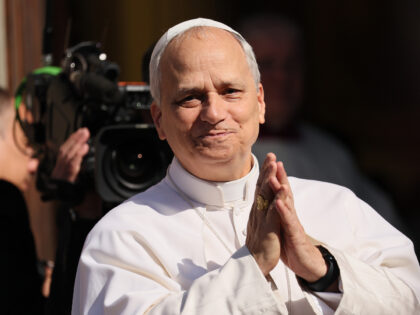 ALBANO LAZIALE, ITALY - JULY 20: Pope Leo XIV greets the crowd as he leaves after presidin