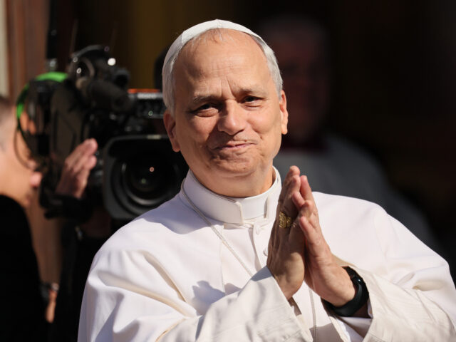 ALBANO LAZIALE, ITALY - JULY 20: Pope Leo XIV greets the crowd as he leaves after presidin