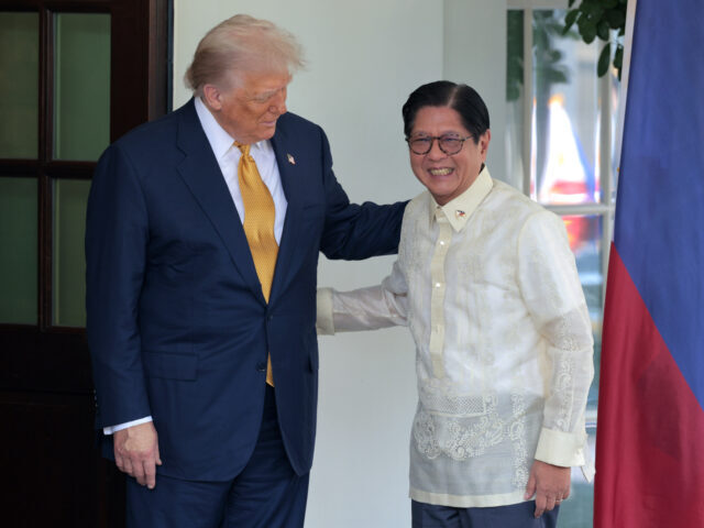 WASHINGTON, DC - JULY 22: U.S. President Donald Trump greets Philippine President Ferdinan