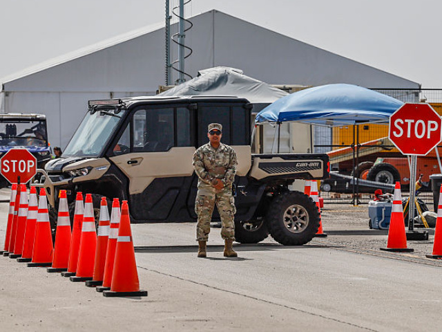 GettyImages-2226800532 A view of security at Alligator Alcatraz from the airplane runway in Ochopee, Florida, on