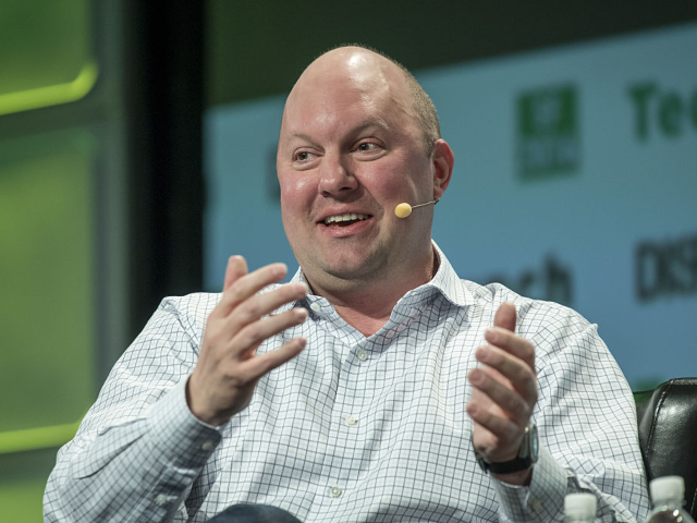 Marc Andreessen, co-founder and general partner of Andreessen Horowitz, speaks during the