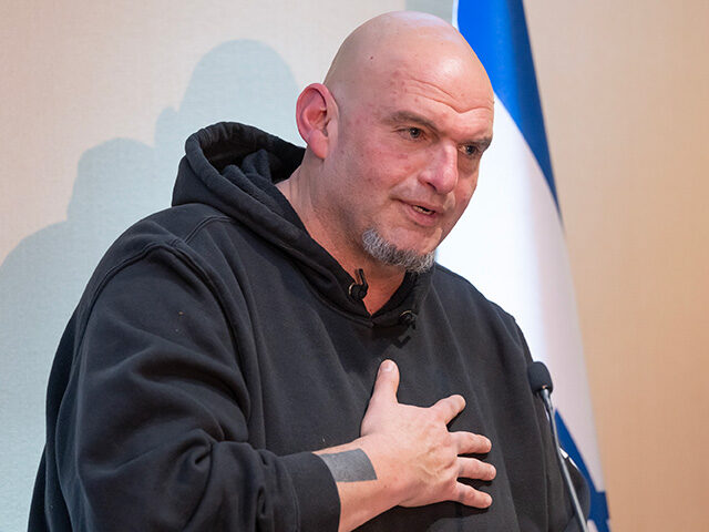 U. S. Senator John Fetterman speaks during the grand opening of The Altneu synagogue. (Pho
