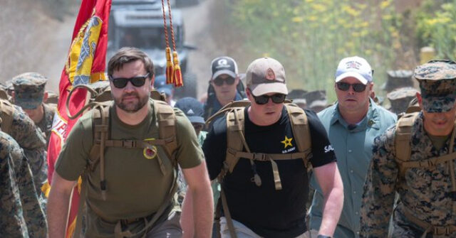 PHOTOS -- 'Patriotism in Action': VP Vance Leads Fellow Marines on Hike
