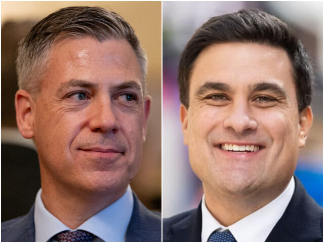 US Senator-elect Jim Banks, Republican of Indiana, looks on during a photo opportunity as