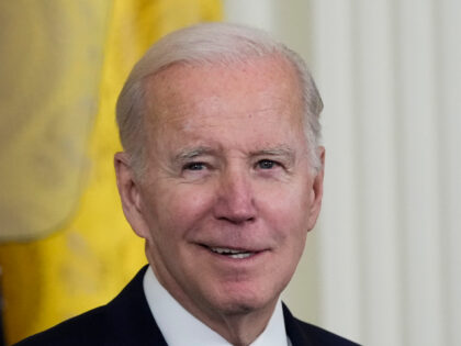 President Joe Biden speaks during an event to thank outgoing White House chief of staff Ro