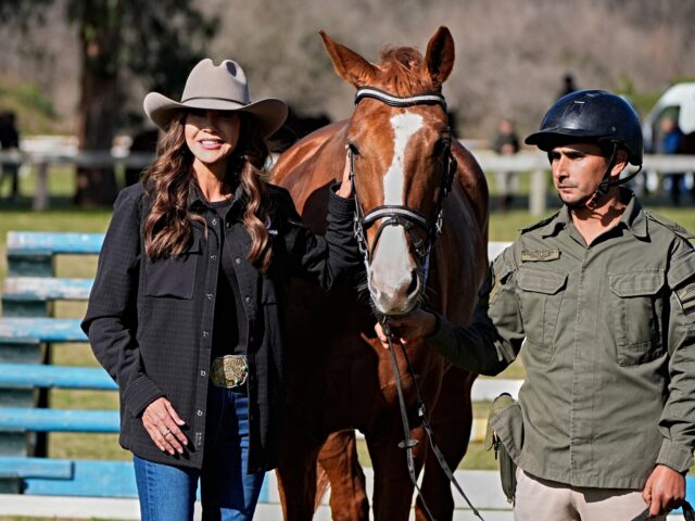 Kristi Noem in argentina Argentina's Security Minister Patricia Bullrich (L) and US Homeland Security Secretary Kri