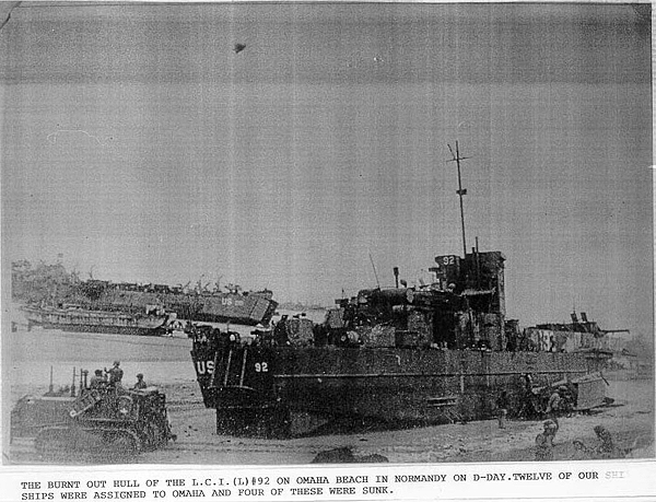 LCI-92 on Omaha Beach, Normandy (U.S. Department of Defense)