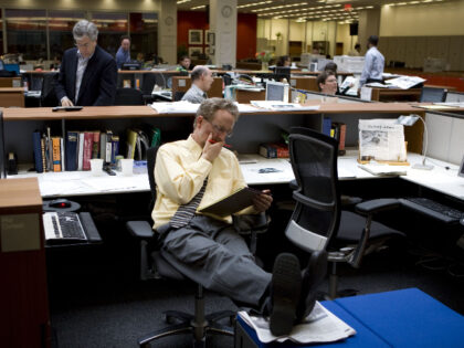 NEW YORK - MAY 2008: The newsroom at the New York Times building May, 2008 in New York Cit