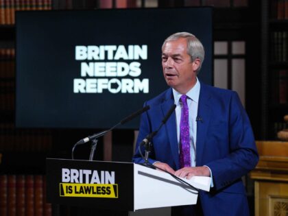 LONDON, ENGLAND - JULY 21: Reform UK leader Nigel Farage, speaks during a press conference