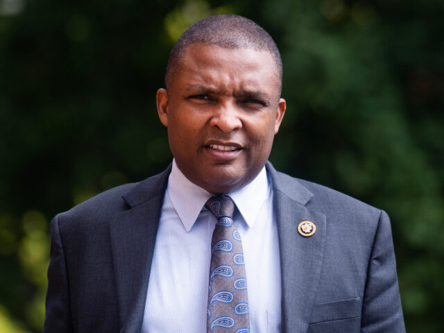 Rep. Don Davis, D-N.C., is seen outside the Democratic National Committee on Thursday, Sep